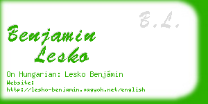 benjamin lesko business card