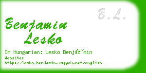 benjamin lesko business card
